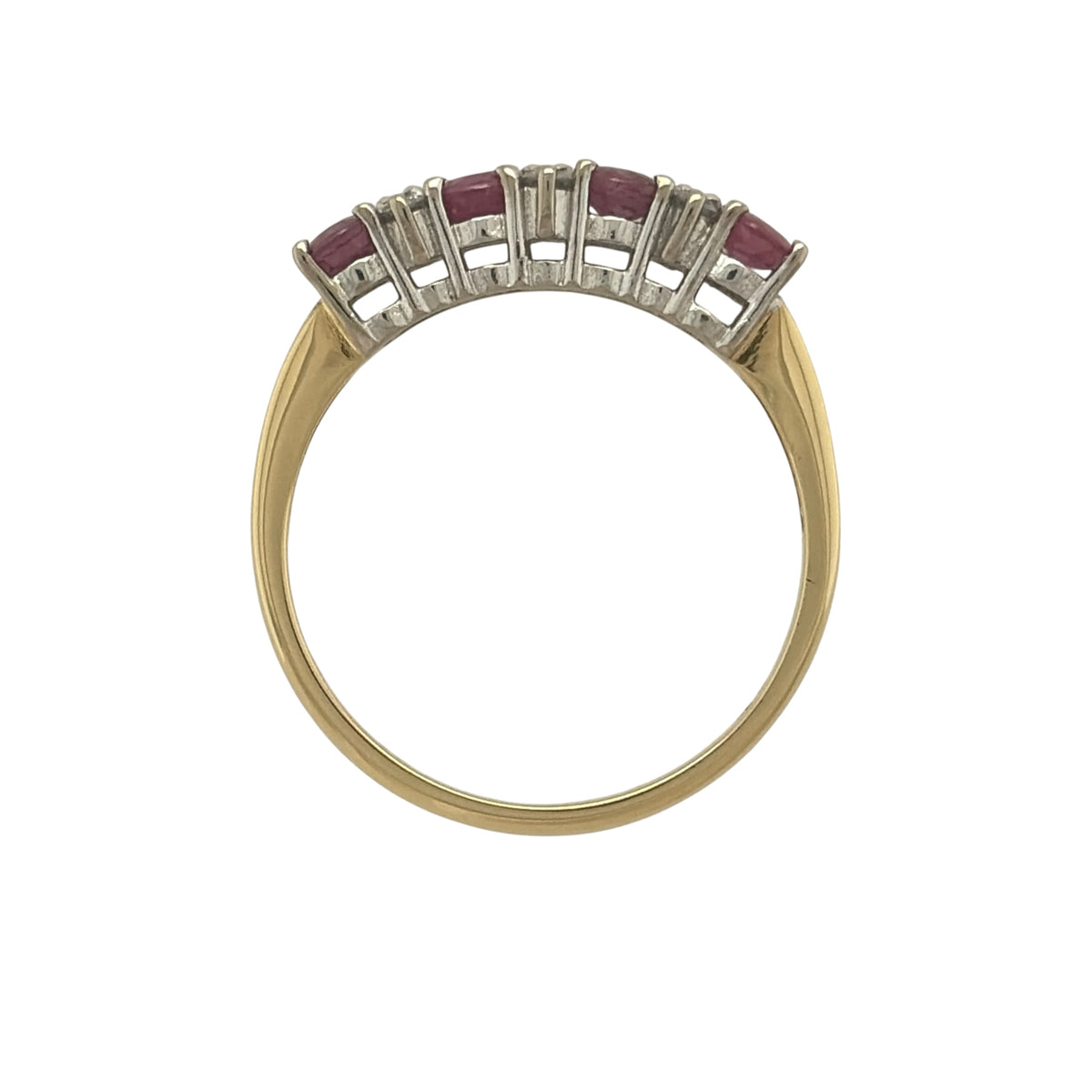 18ct Gold Diamond & Ruby Band Ring