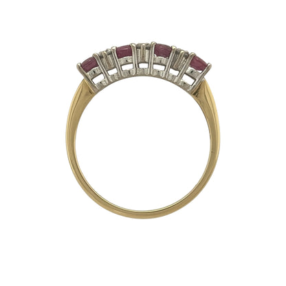 18ct Gold Diamond & Ruby Band Ring