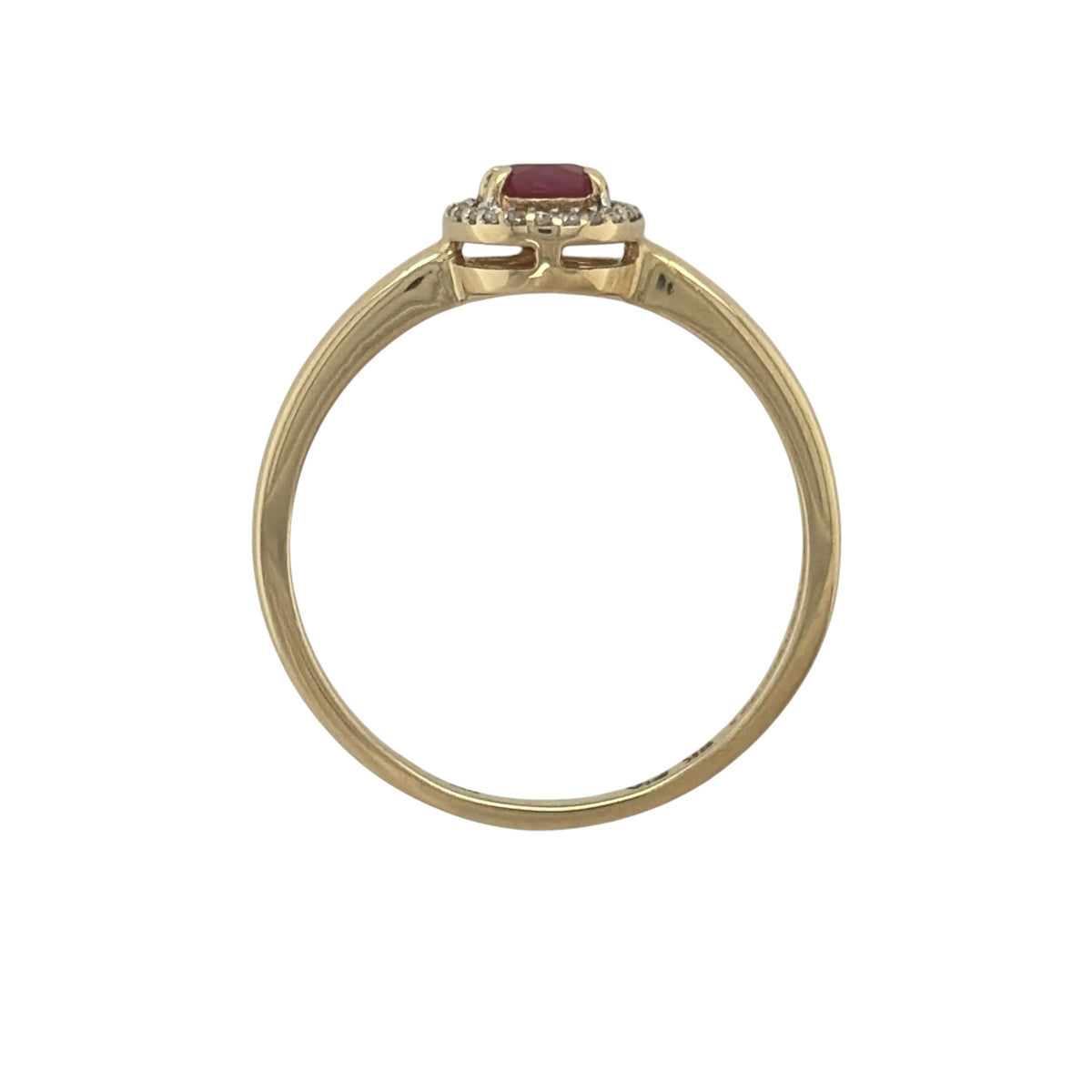 9ct Gold Diamond & Ruby Halo Ring