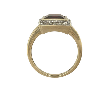 9ct Gold Diamond & Garnet Cluster Ring