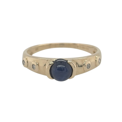 9ct Gold Diamond & Sapphire Band Ring