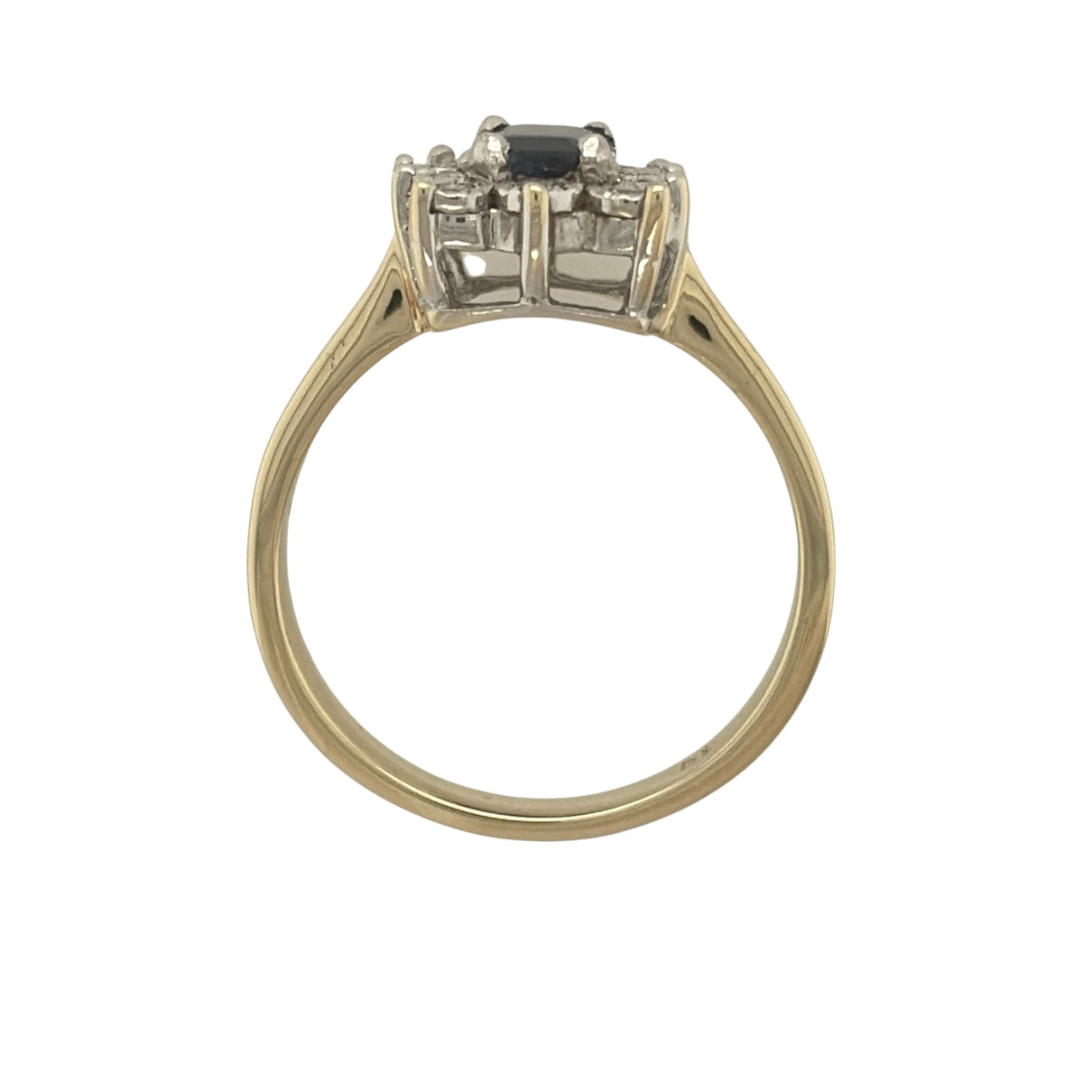 9ct Gold Diamond & Sapphire Cluster Ring