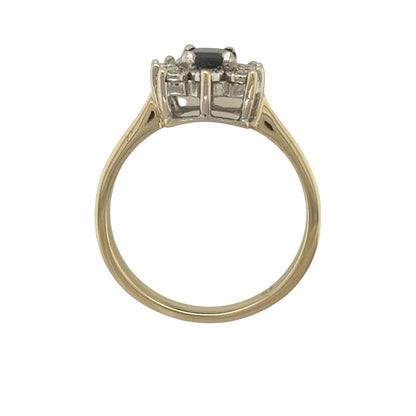 9ct Gold Diamond & Sapphire Cluster Ring