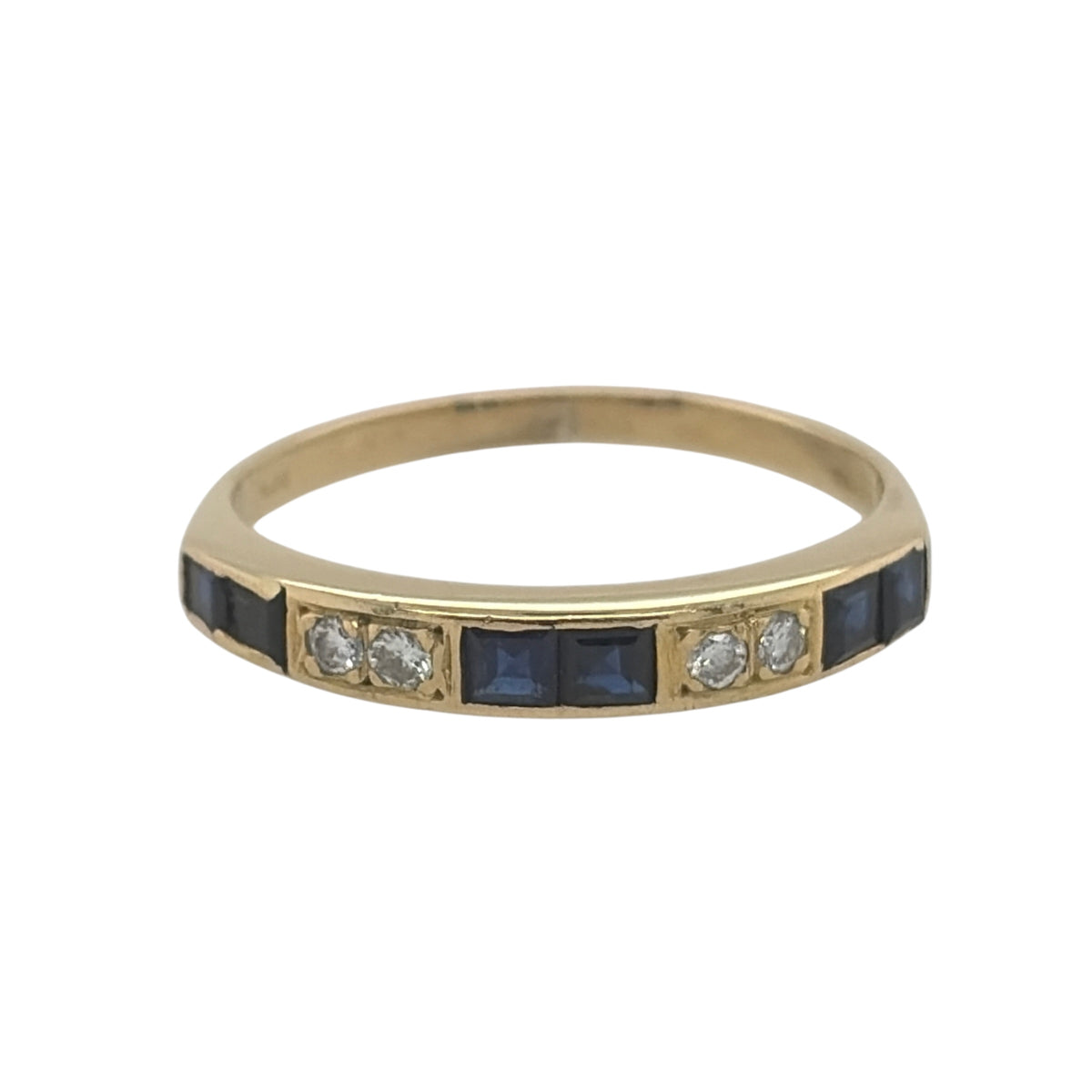 18ct Gold Diamond & Sapphire Band Ring