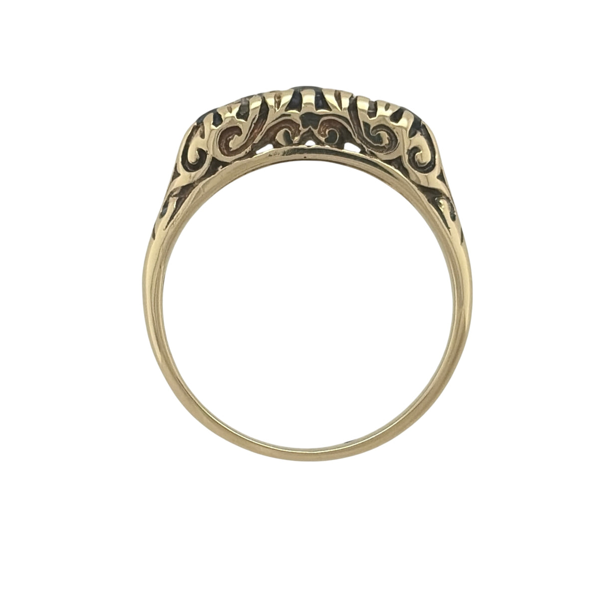 9ct Gold Diamond & Sapphire Band Ring