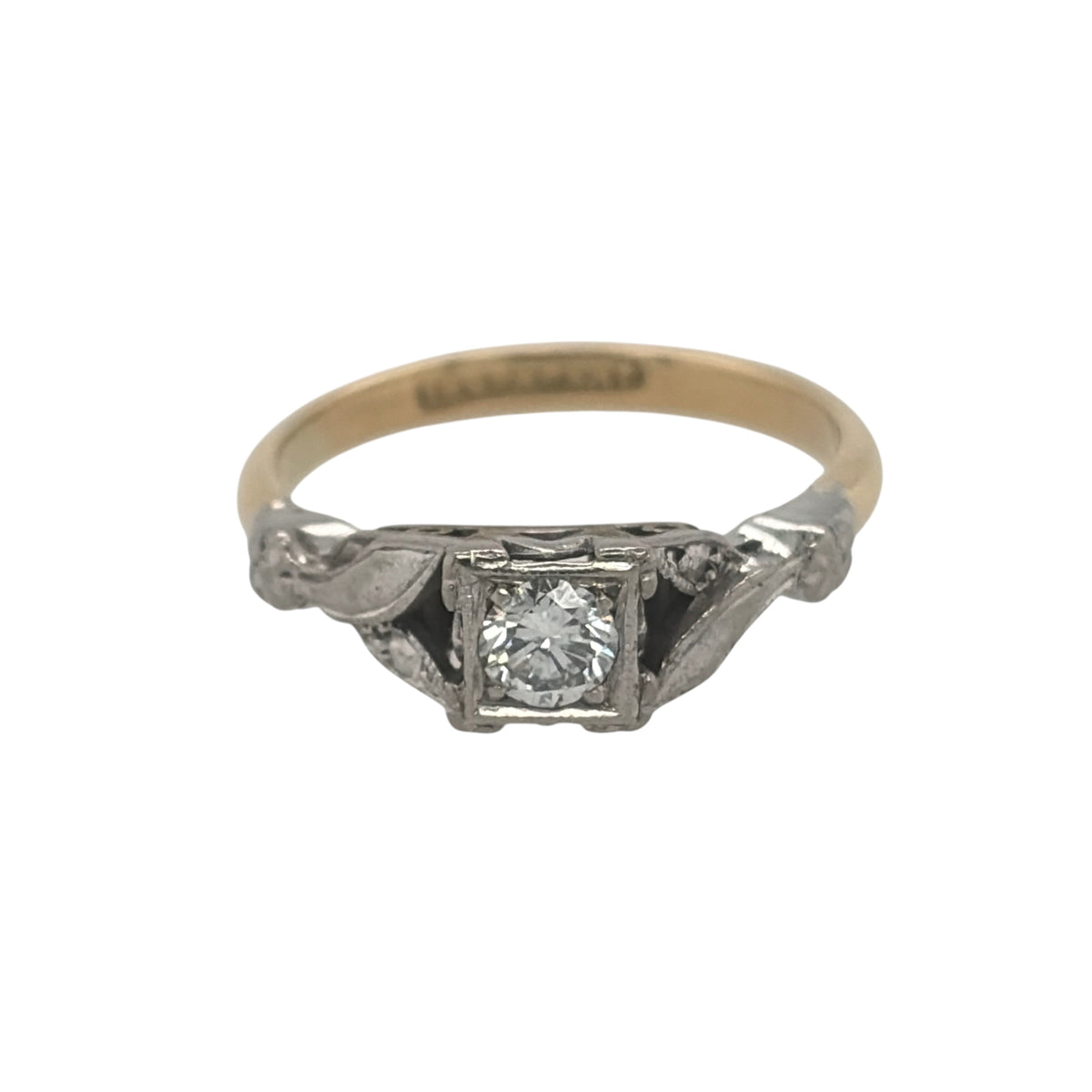 18ct Gold & Platinum Diamond Solitaire Ring