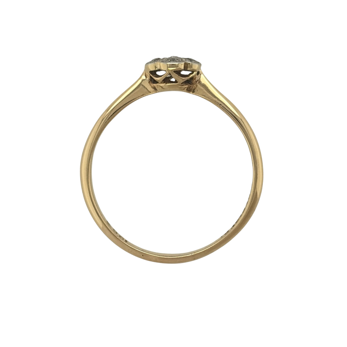 18ct Gold & Platinum Diamond Flower Cluster Ring