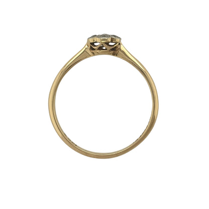 18ct Gold & Platinum Diamond Flower Cluster Ring