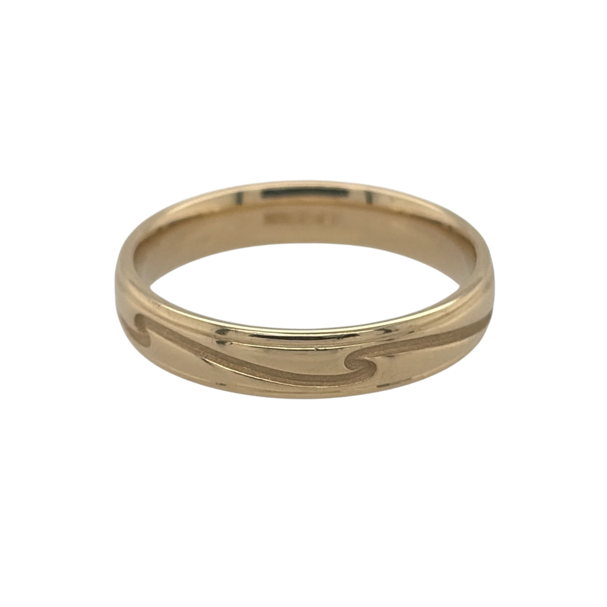 18ct Gold Wave Detail Band Ring