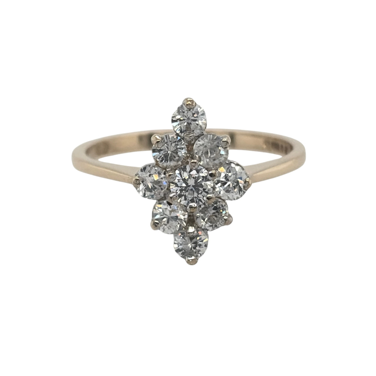 9ct Gold & Cubic Zirconia Cluster Ring