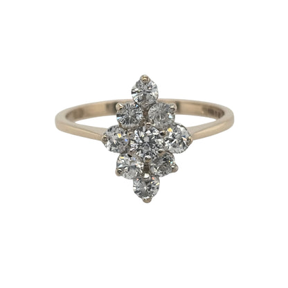 9ct Gold & Cubic Zirconia Cluster Ring
