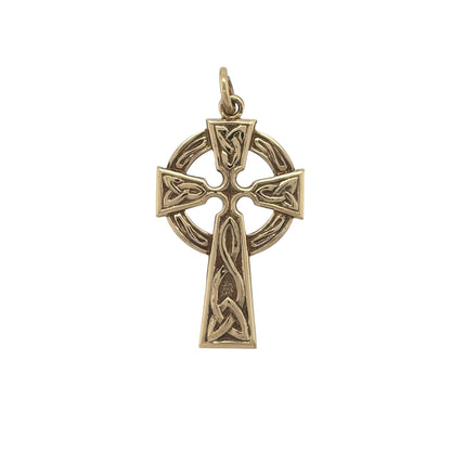 9ct Gold Celtic Patterned Cross Pendant