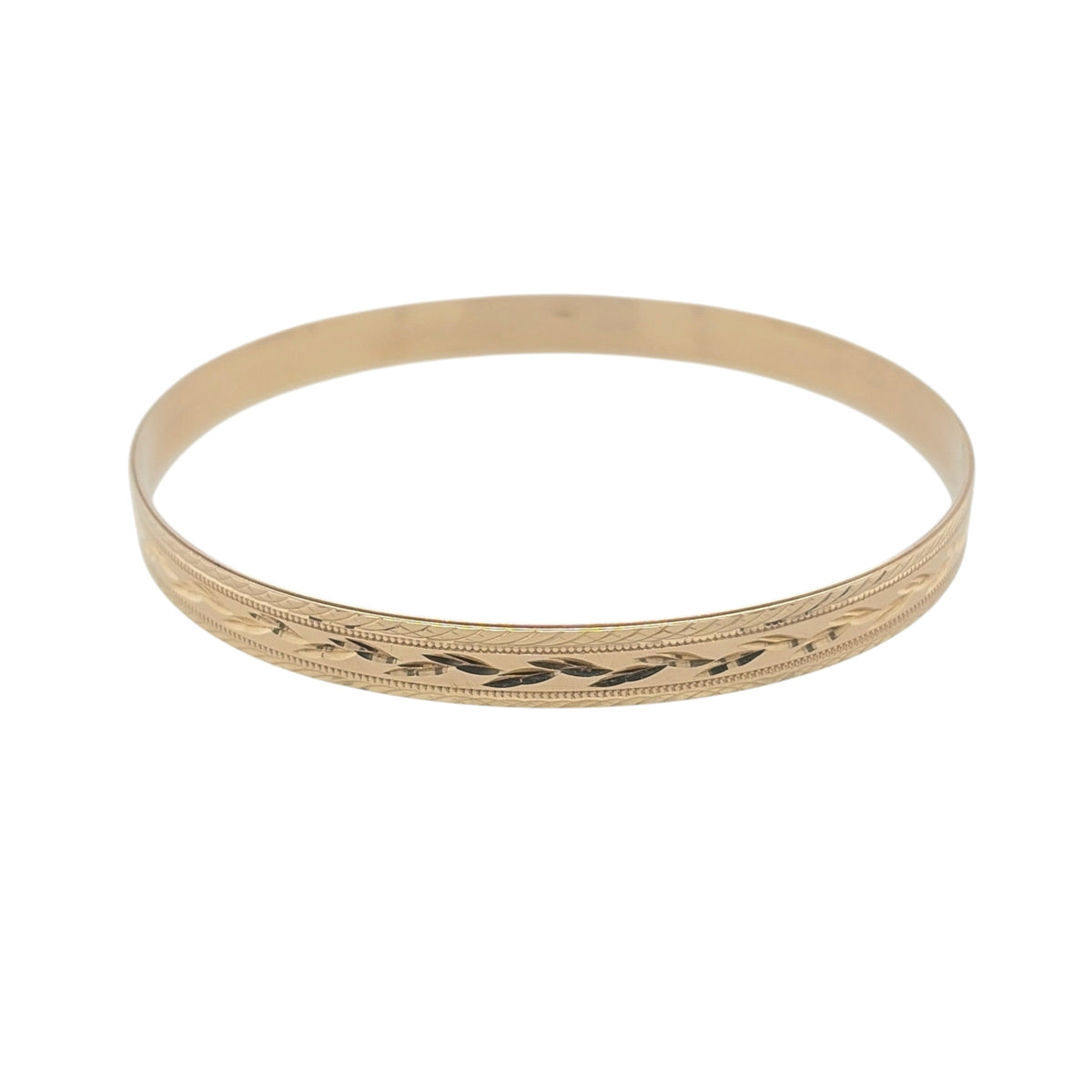 9ct Solid Gold Patterned Bangle