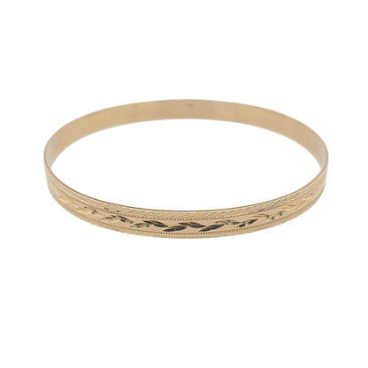 9ct Solid Gold Patterned Bangle
