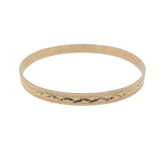 9ct Solid Gold Patterned Bangle