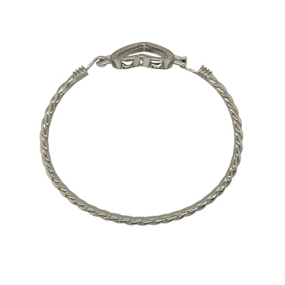 New 925 Silver & Cubic Zirconia Set Children's Open Heart Bangle