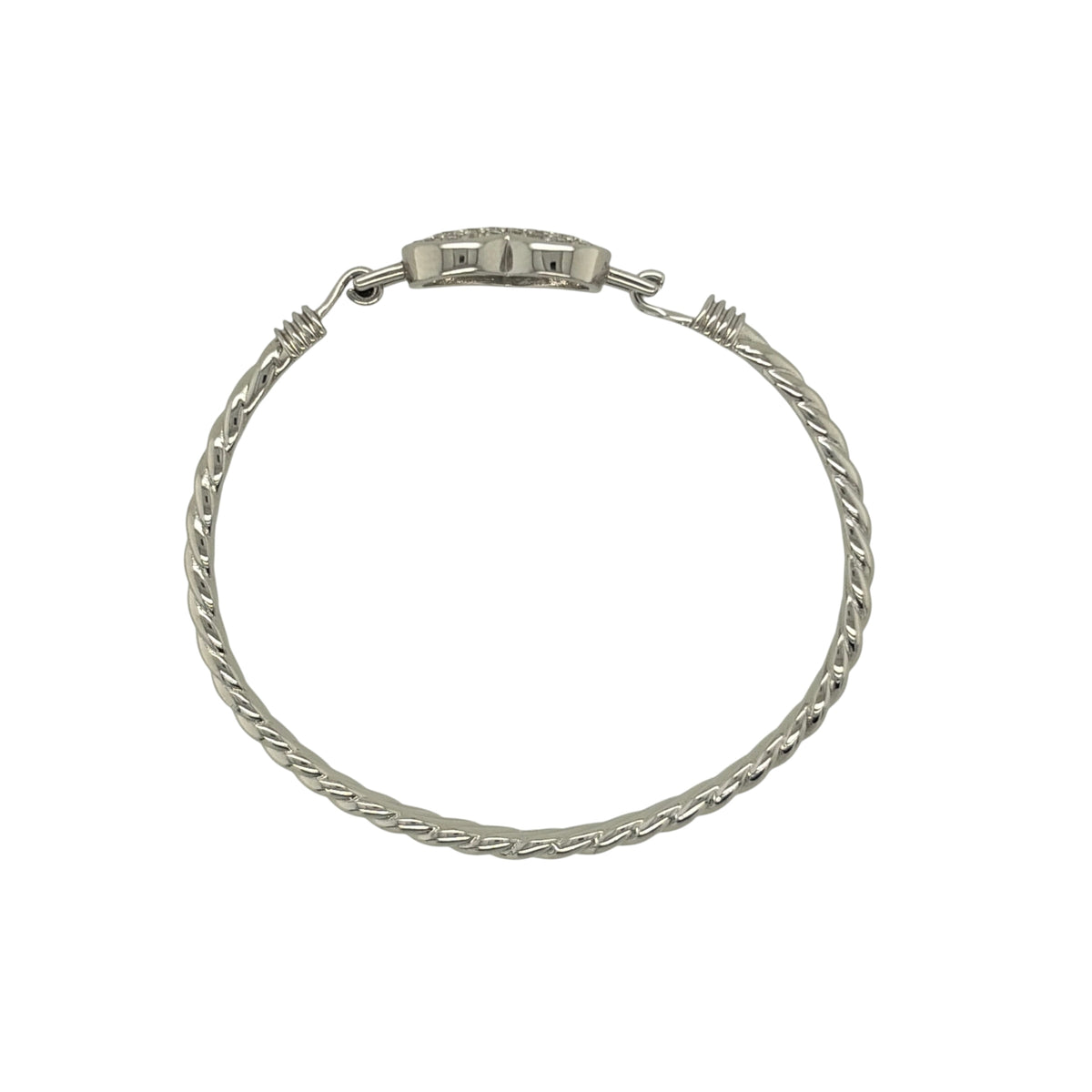 New 925 Silver & Cubic Zirconia Set Children's Heart Bangle
