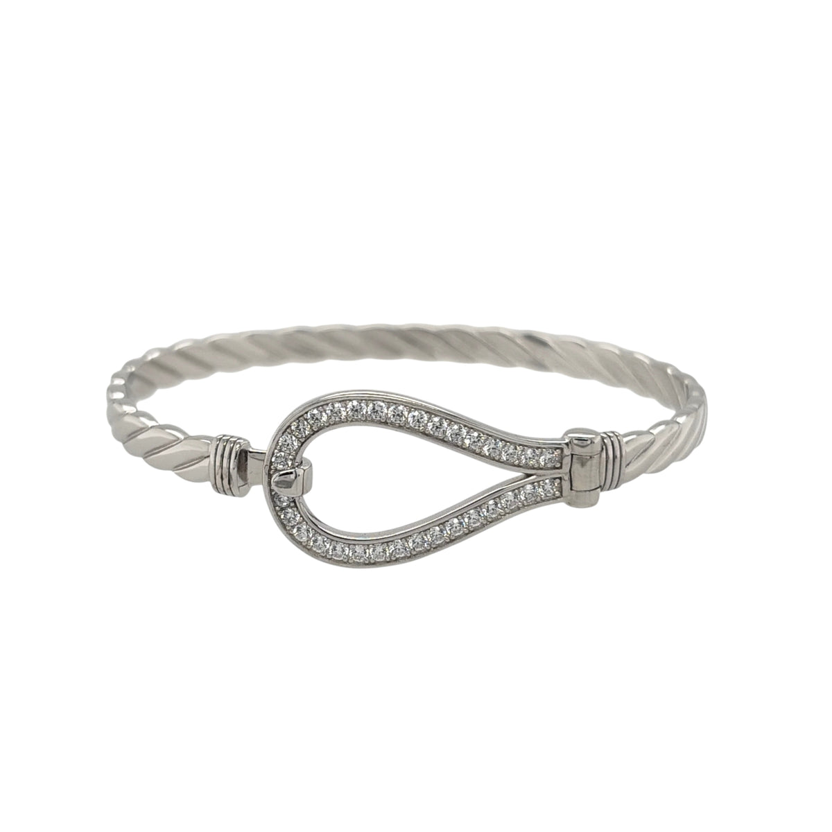 New 925 Silver & Cubic Zirconia Set Children's Horseshoe Bangle