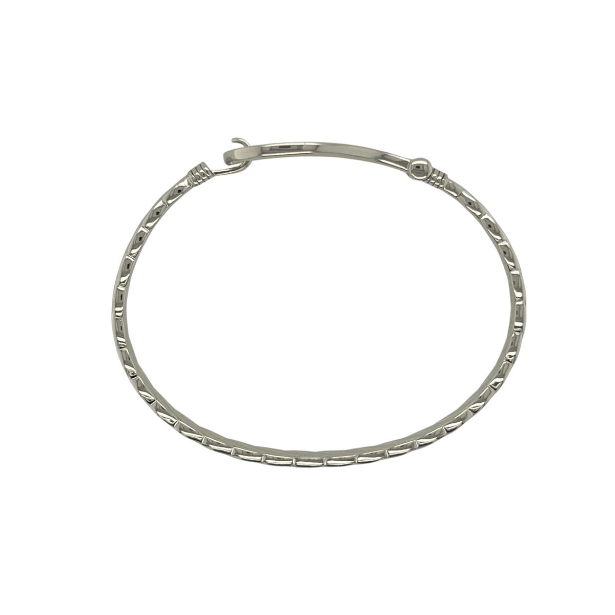 New 925 Silver & Pink Cubic Zirconia Set Children's Horseshoe Bangle