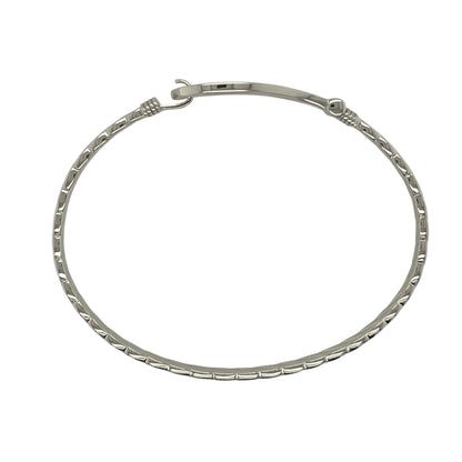 New 925 Silver & Pink Cubic Zirconia Set Horseshoe Bangle