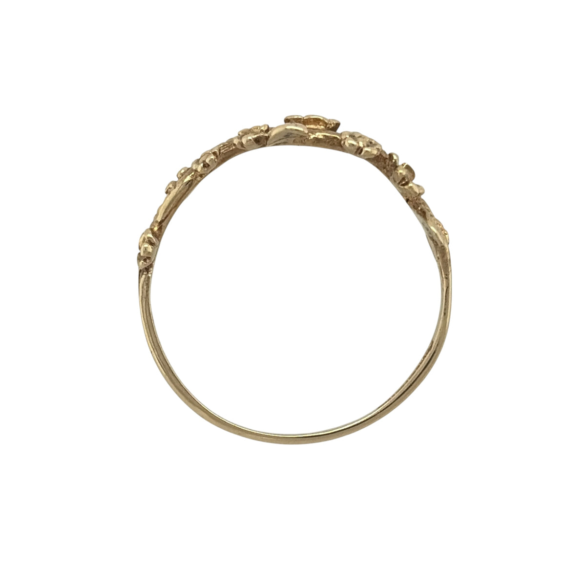 9ct Gold Flower Leaf Band Ring