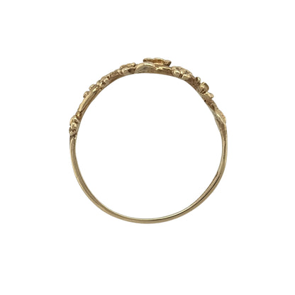 9ct Gold Flower Leaf Band Ring