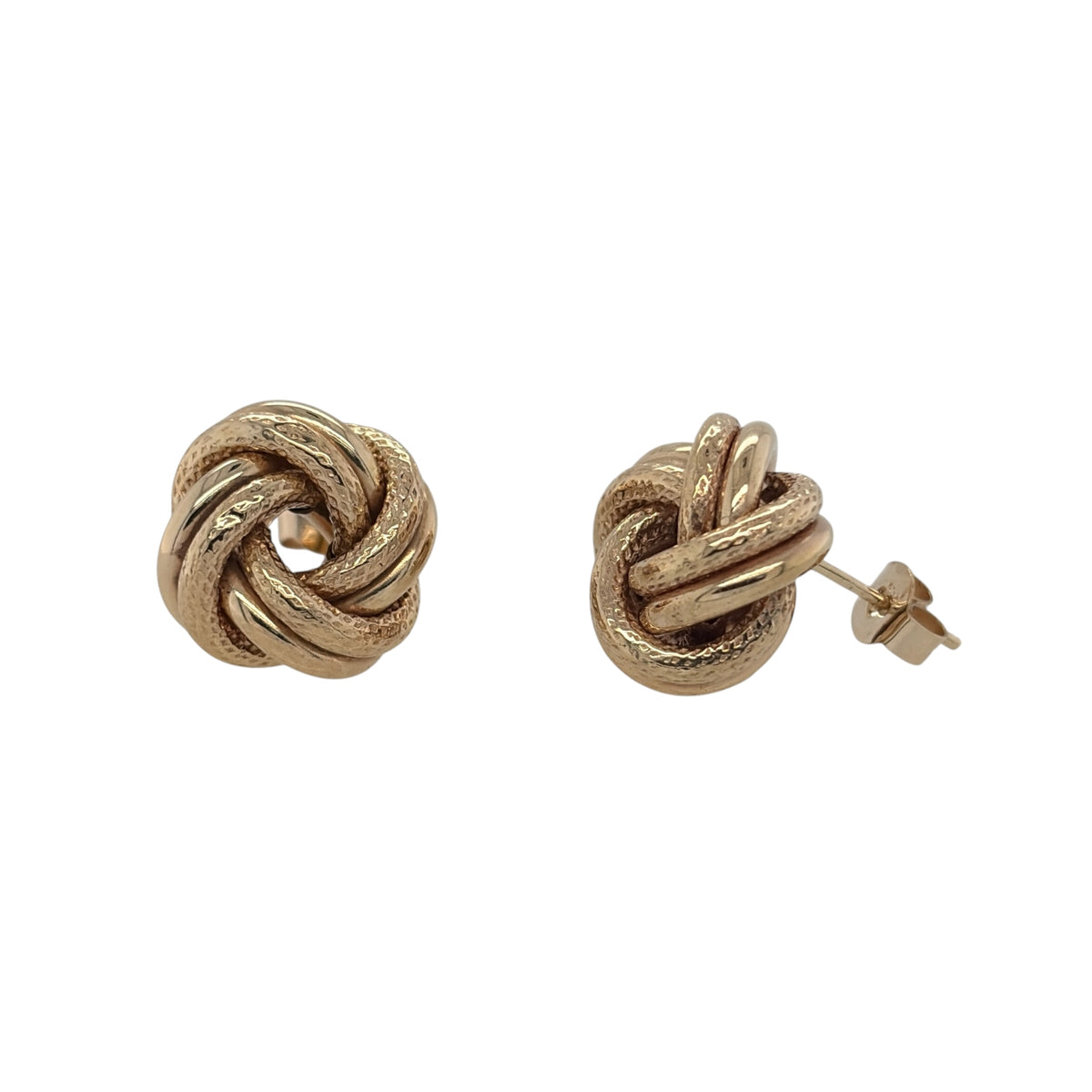 9ct Gold 13mm Knot Stud Earrings