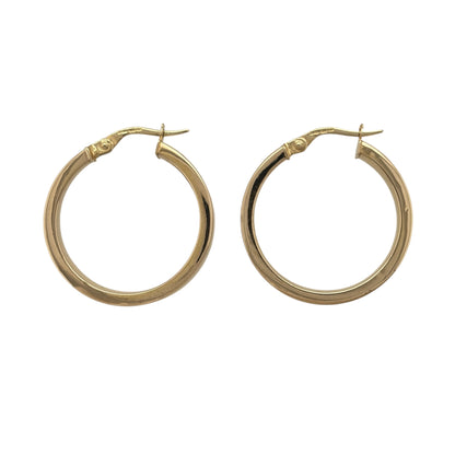 9ct Gold Plain Hoop Creole Earrings