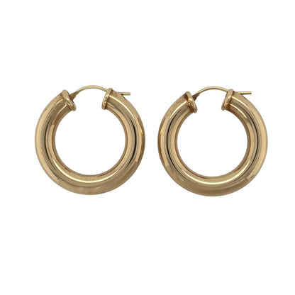 9ct Gold Plain Hoop Creole Earrings
