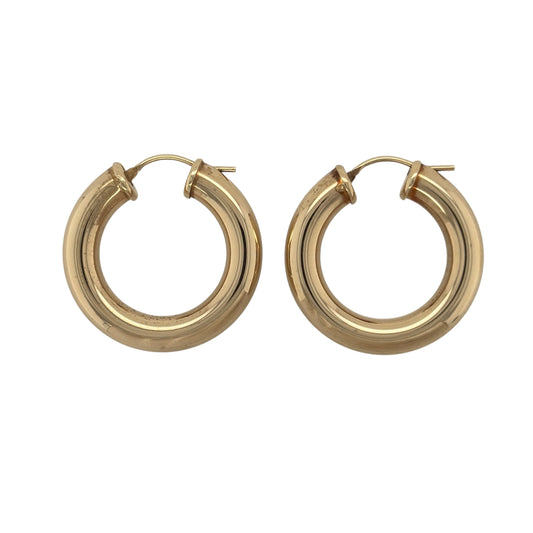 9ct Gold Plain Hoop Creole Earrings