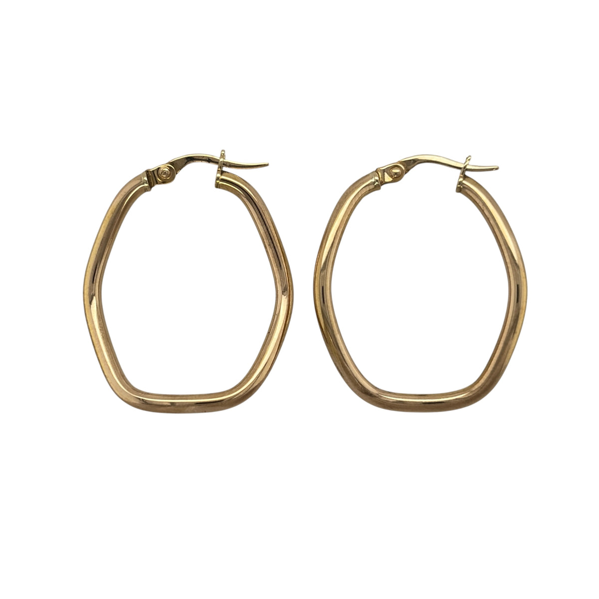 9ct Gold Oval Creole Earrings
