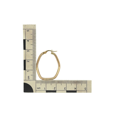 9ct Gold Oval Creole Earrings