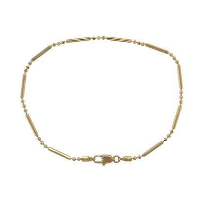 9ct Gold 7" Ball Bar Bracelet