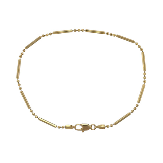 9ct Gold 7" Ball Bar Bracelet