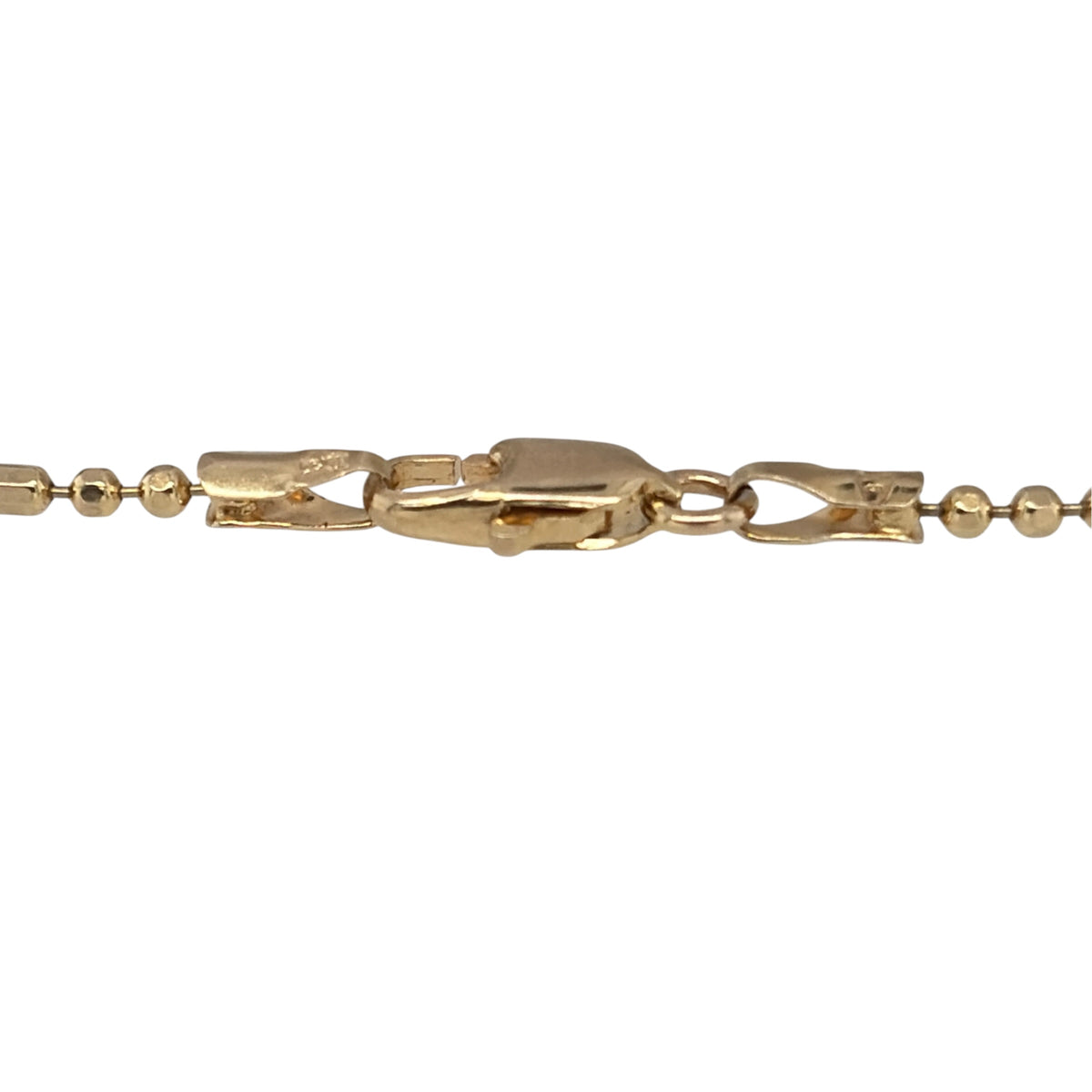 This pre-owned 9ct yellow gold ball bar bracelet is a delicate design, featuring alternating ball and bar-style links.

Design: Featuring a classic ball and bar link design, this bracelet has a lightweight profile finished in warm 9ct yellow gold.
Material: Made from 9-carat yellow gold.
Bracelet Detail: The links measure approximately 1.5mm wide.
Size & Weight: Bracelet measures approximately 7 inches long. Total weight 1.60 grams.