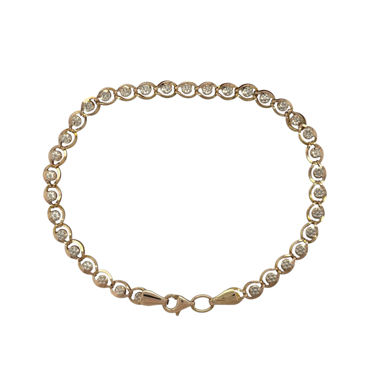 9ct Gold 7.5" Flower Bracelet