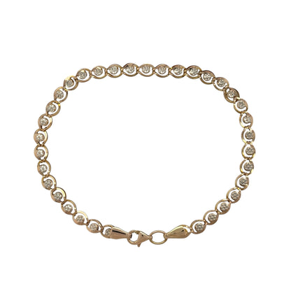 9ct Gold 7.5" Flower Bracelet