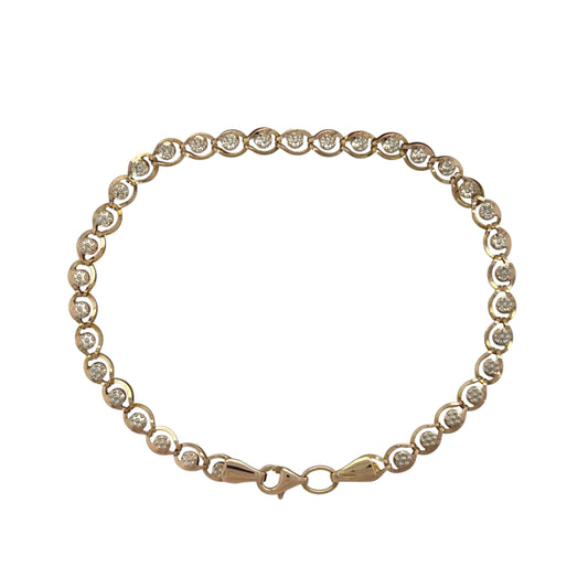9ct Gold 7.5" Flower Bracelet
