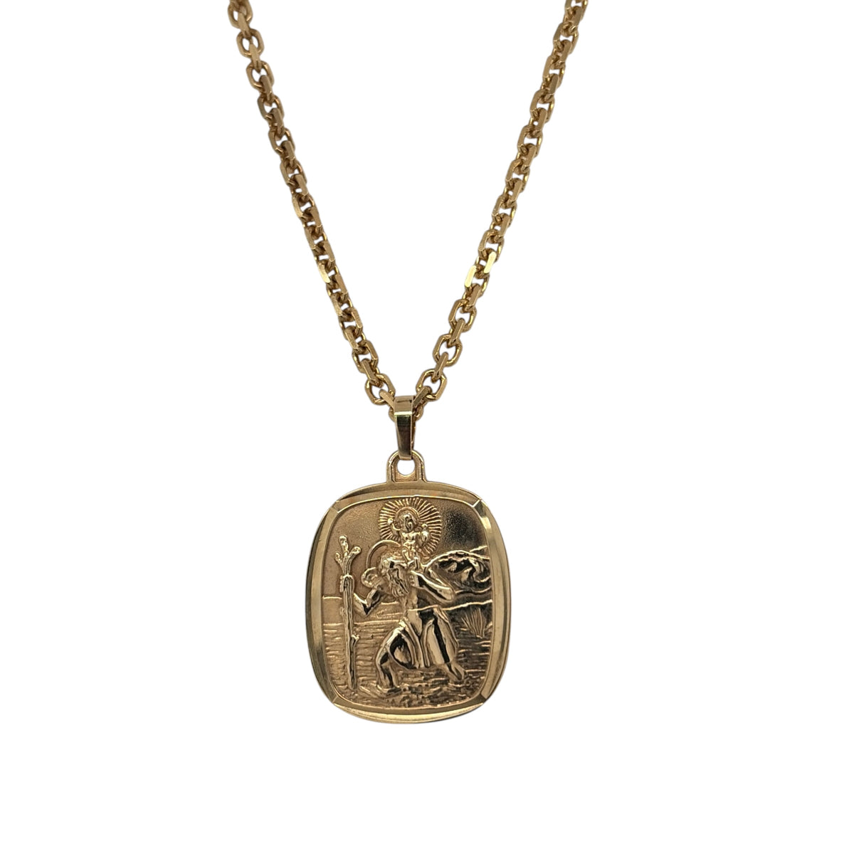 9ct Gold St Christopher 18" Necklace