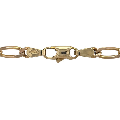 This pre-owned 9ct yellow gold Figaro chain is a classic design, featuring the distinctive alternating link pattern associated with traditional Figaro chains.

Design: Featuring a traditional Figaro link design with alternating shorter and longer links, this chain has a classic profile finished in warm 9ct yellow gold.
Material: Made from 9-carat yellow gold.
Chain Detail: The Figaro links measure approximately 3mm wide.
Size & Weight: Chain measures approximately 24 inches long. Total weight 14.10 grams.