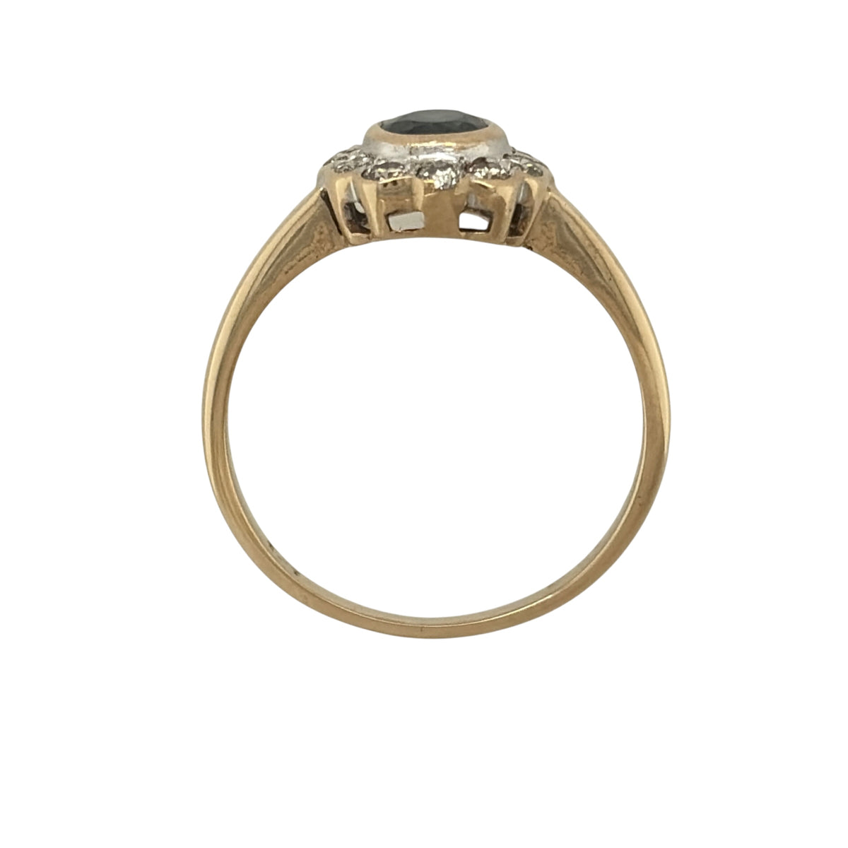 9ct Gold Diamond & Sapphire Cluster Ring