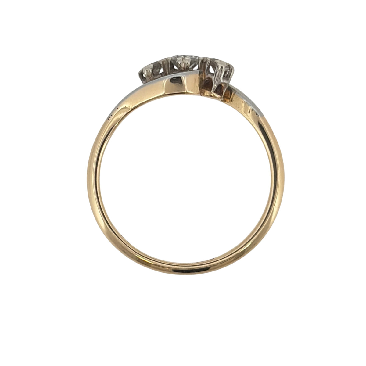 18ct Gold & Platinum Trilogy Twist Ring