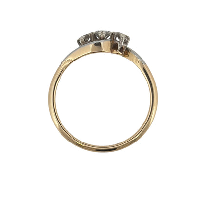 18ct Gold & Platinum Trilogy Twist Ring