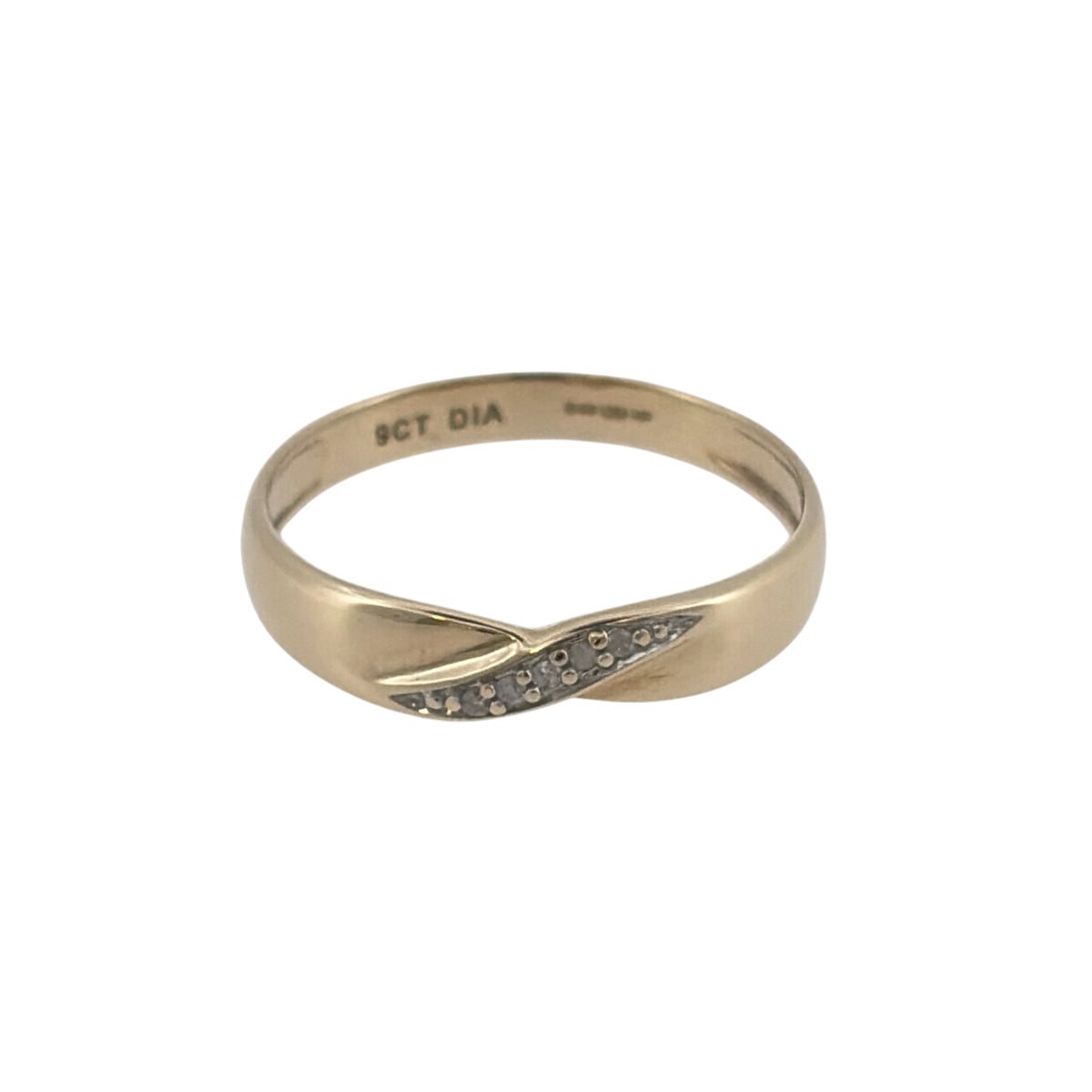 9ct Gold & Diamond Twist Band Ring