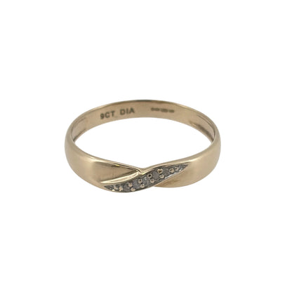 9ct Gold & Diamond Twist Band Ring