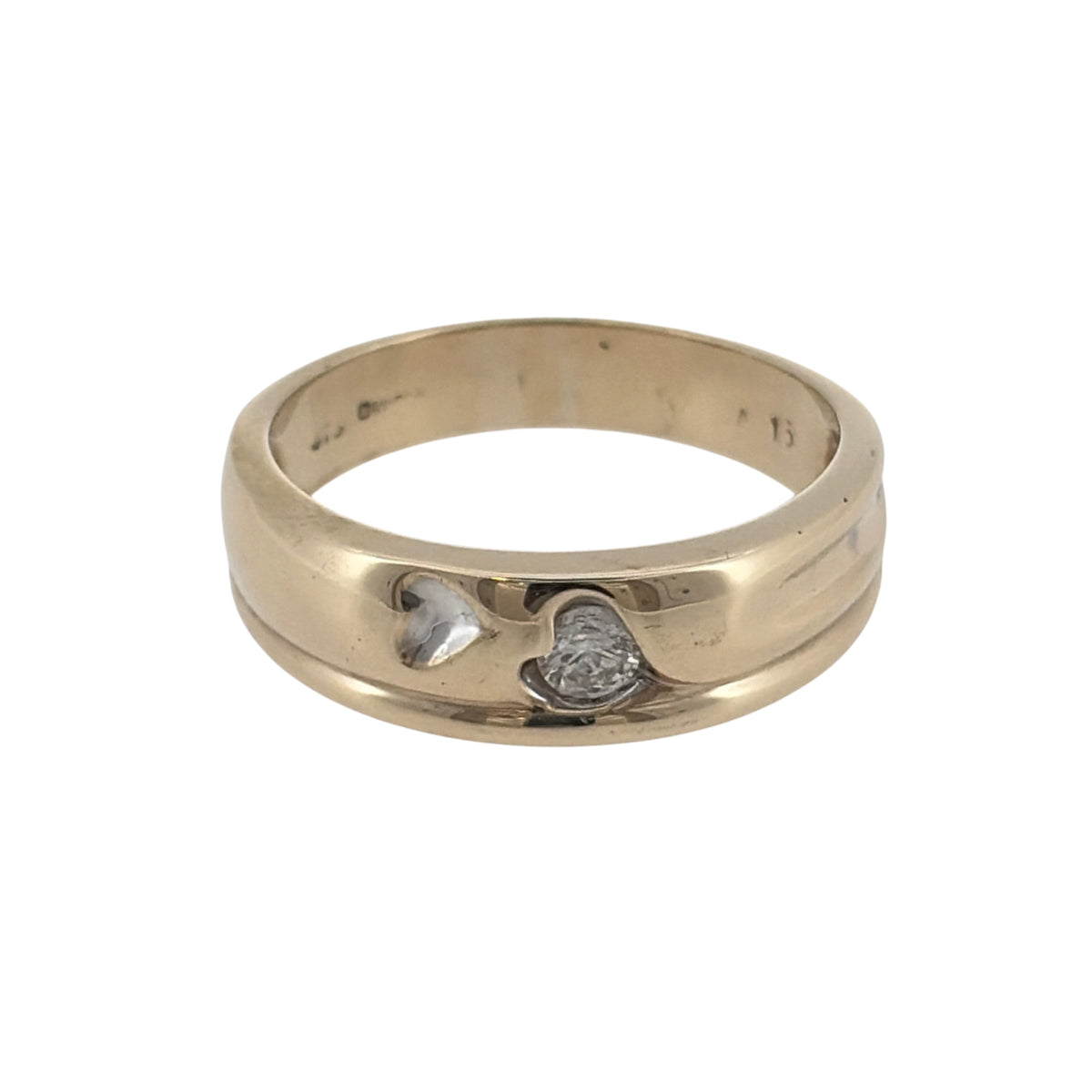 9ct Gold & Diamond Heart Band Ring