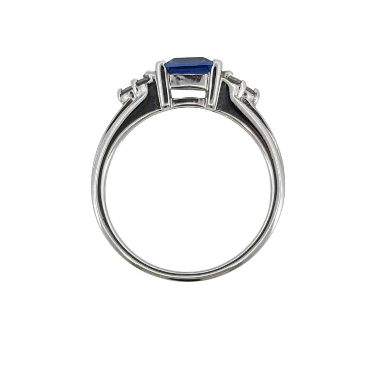 9ct White Gold Diamond & Sapphire Ring