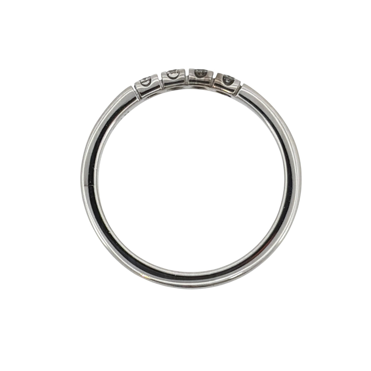 14ct White Gold & Diamond Four Stone Band Ring