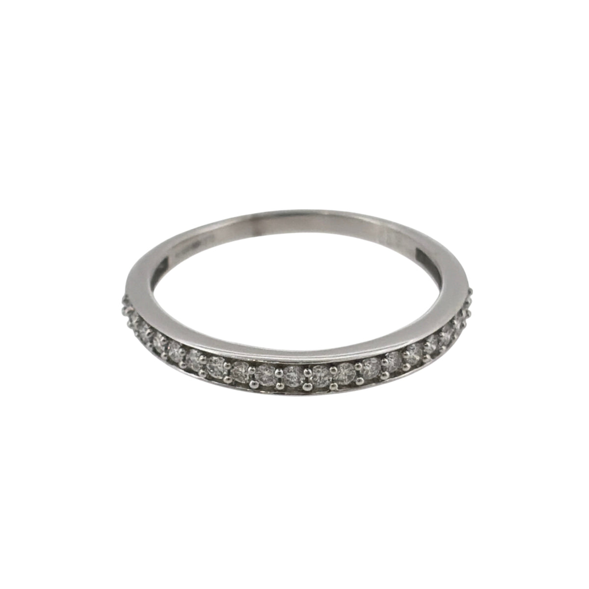 9ct White Gold & Diamond Band Ring