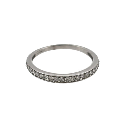 9ct White Gold & Diamond Band Ring